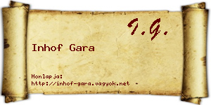 Inhof Gara névjegykártya